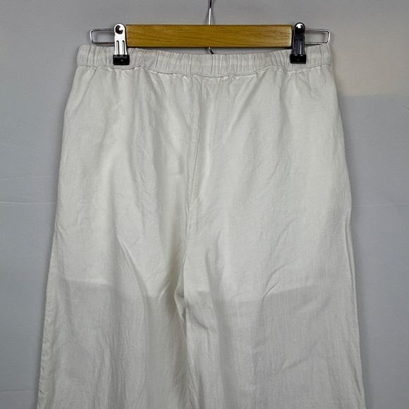 NIA Women Wide Leg Linen Elastic Waist Pants Sz S Beach Coastal Breathab… - Picture 6 of 13
